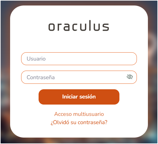 Captura de inicio de sesión de Oraculus