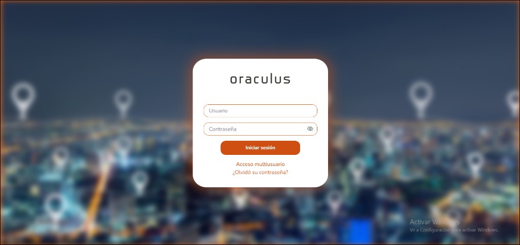 Pantalla de inicio de sesión Oraculus